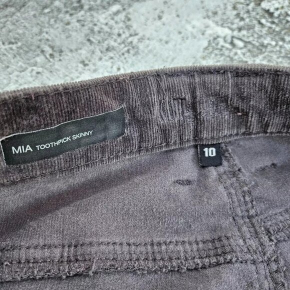 Kut from Kloth Women Pant Corduroy MIA TOOTHPICK Skinny Dark Brown Jeans Size 10 - Picture 7 of 11